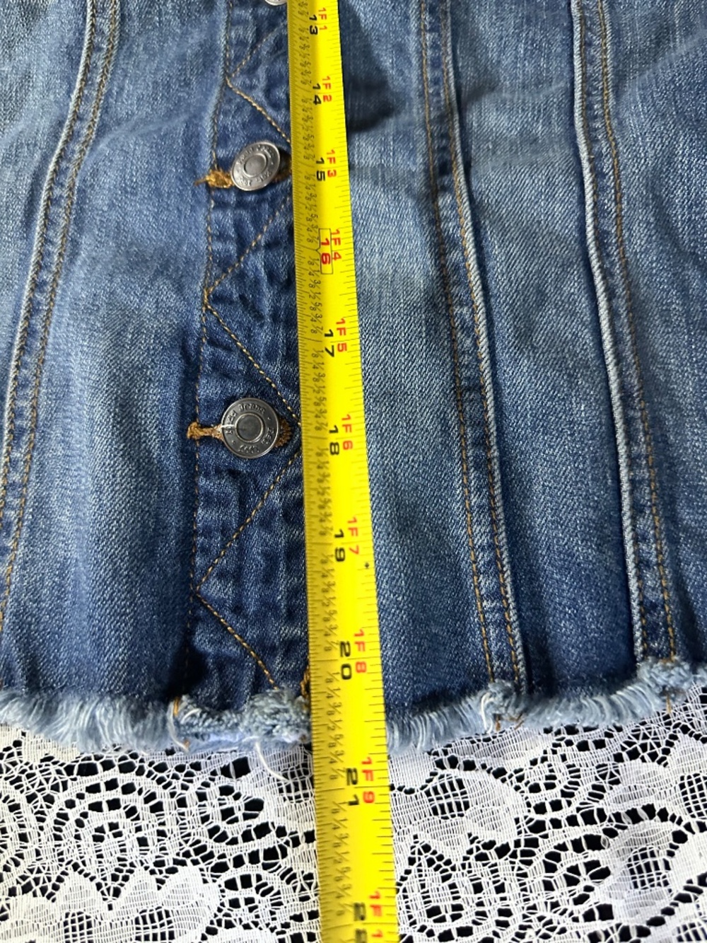 Vintage Mudd Distressed Denim Vest Raw Frayed Hem Blue Y2K Size Small - Picture 2 of 7
